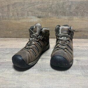Keen Flint II Brown Leather Utility Boots Men's Size 9.5